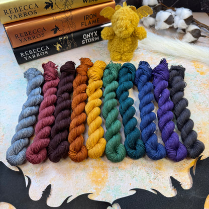 Fourth Wing Tonals Mini skein set - Hand Dyed Yarn - DYED TO ORDER - 6-8 Weeks - NEW