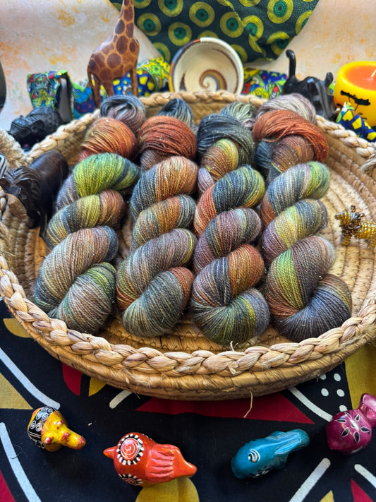 He'd Make a Very Handsome Throw Rug - Gold Sparkle Sock - Lion King - Hand Dyed Yarn - NEW