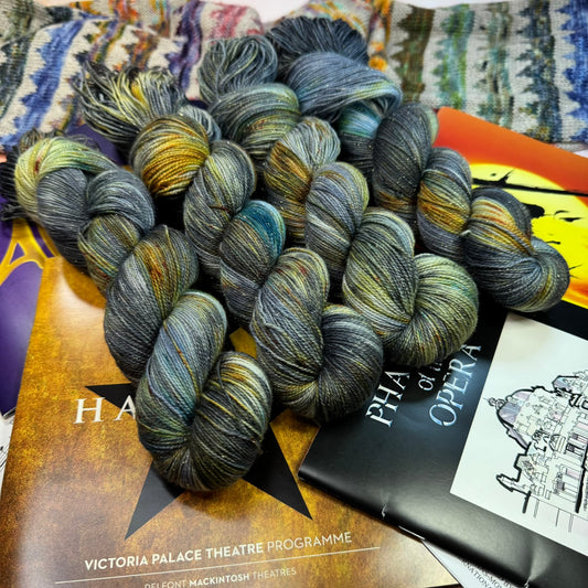Phantom of the Opera - Gold Sparkle Sock -  Musicals Collection - Hand Dyed Yarn