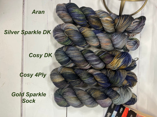 The Dust Fall - His Dark Materials - Hand Dyed Yarn - Dyed to Order - Cosy 4Ply, Cosy DK, Aran, Sock, Sparkle DK, Sparkle Sock