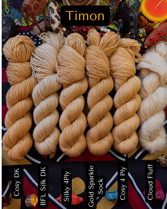 Timon - Lion King - Hand Dyed Yarn - DYED TO ORDER - 6-8 Weeks - NEW