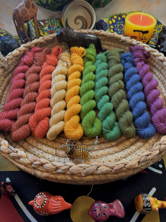 Lion King Gold Sparkle Sock Tonal Mini Skeins - Lion King - Hand Dyed Yarn - Ready to ship - NEW