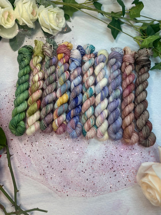 Once Upon a Dream Mixes - DYED TO ORDER - Cosy 4 Ply Mini Skein set Hand Dyed Yarn - 10 x 20g skeins - NEW