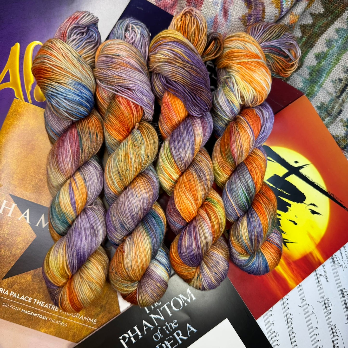 South Pacific - Gold Sparkle Sock - Musicals Collection - Hand Dyed Yarn