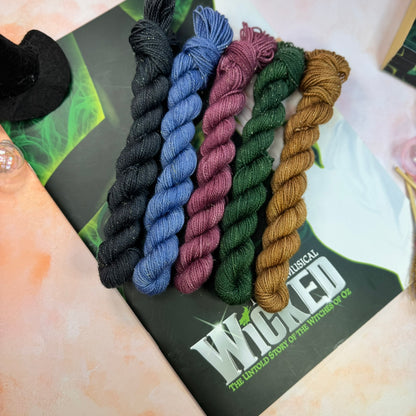Wicked Tonals Musicals Collection Gold Sparkle Sock Mini skeins x 5 - Hand Dyed Yarn