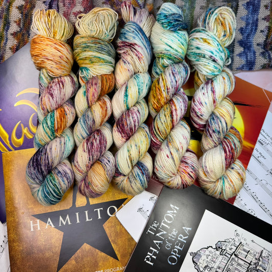 Joseph and the Technicolour Dreamcoat - Gold Sparkle Sock - Musicals Collection - Hand Dyed Yarn