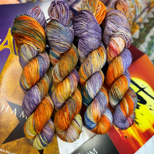 South Pacific - Gold Sparkle Sock - Musicals Collection - Hand Dyed Yarn
