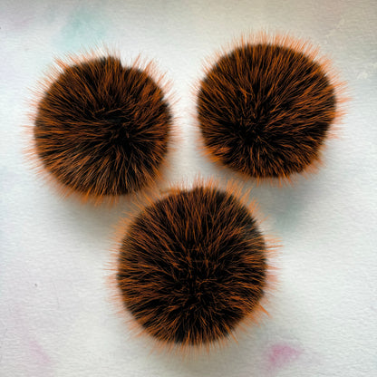 Red Panda handmade faux fur pom pom. Detachable option