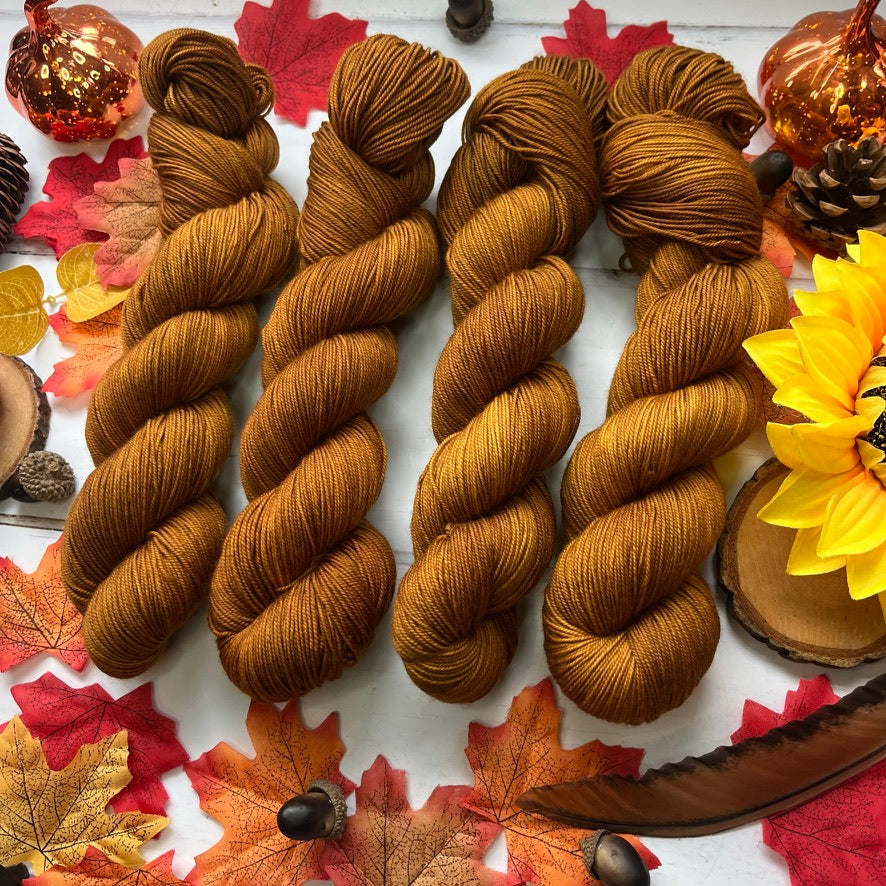 Apple Cider Tonal - Pumpkin Spice Collection - Hand Dyed Yarn 100% Superwash Merino Cosy 4 Ply
