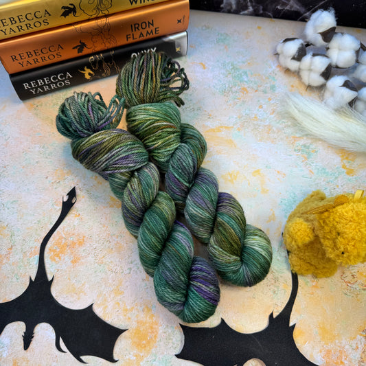 Navarre Gold Sparkle Sock - Fourth Wing - Hand Dyed Yarn - NEW