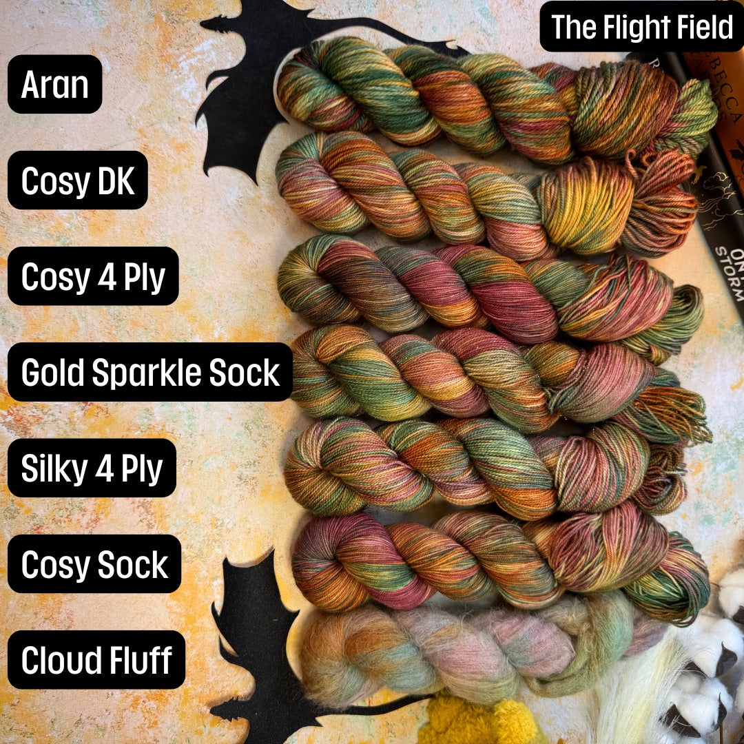 The Flight Field Cloud Fluff - Fourth Wing - Hand Dyed Yarn - NEW