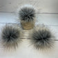 Silver Sparkle coloured faux fur pom pom. Detachable option. Handmade