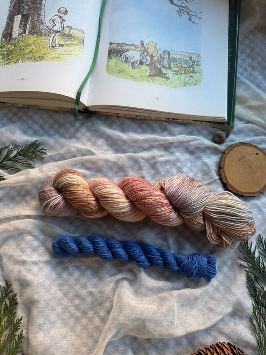 Kanga & Roo - Sock Set - Winnie the Pooh - hand dyed yarn - Ready to Ship - NEW