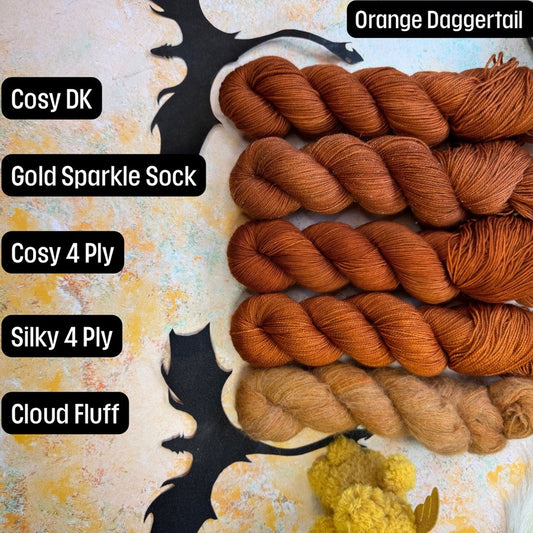 Orange Daggertail tonal - Fourth Wing - Hand Dyed Yarn - DYED TO ORDER - 6-8 Weeks - NEW