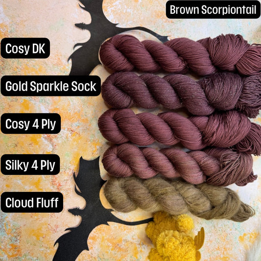Brown Scorpiontail tonal - Fourth Wing - Hand Dyed Yarn - DYED TO ORDER - 6-8 Weeks - NEW