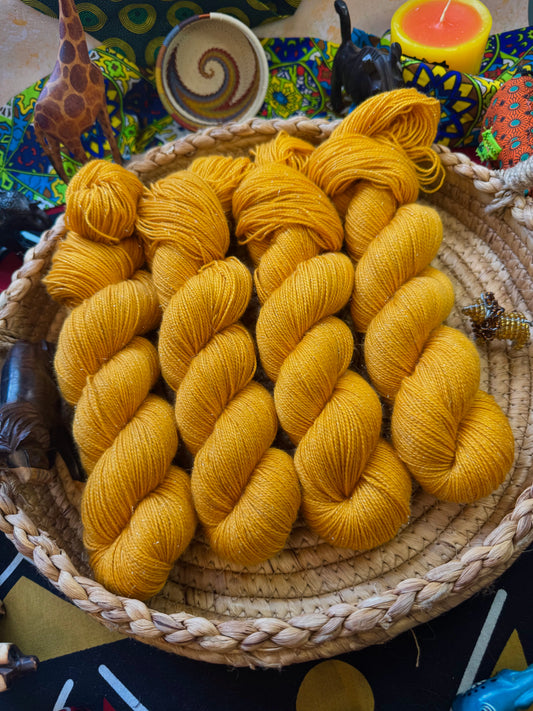 Mr Banana Beak! Gold Sparkle Sock - Lion King - Hand Dyed Yarn - NEW