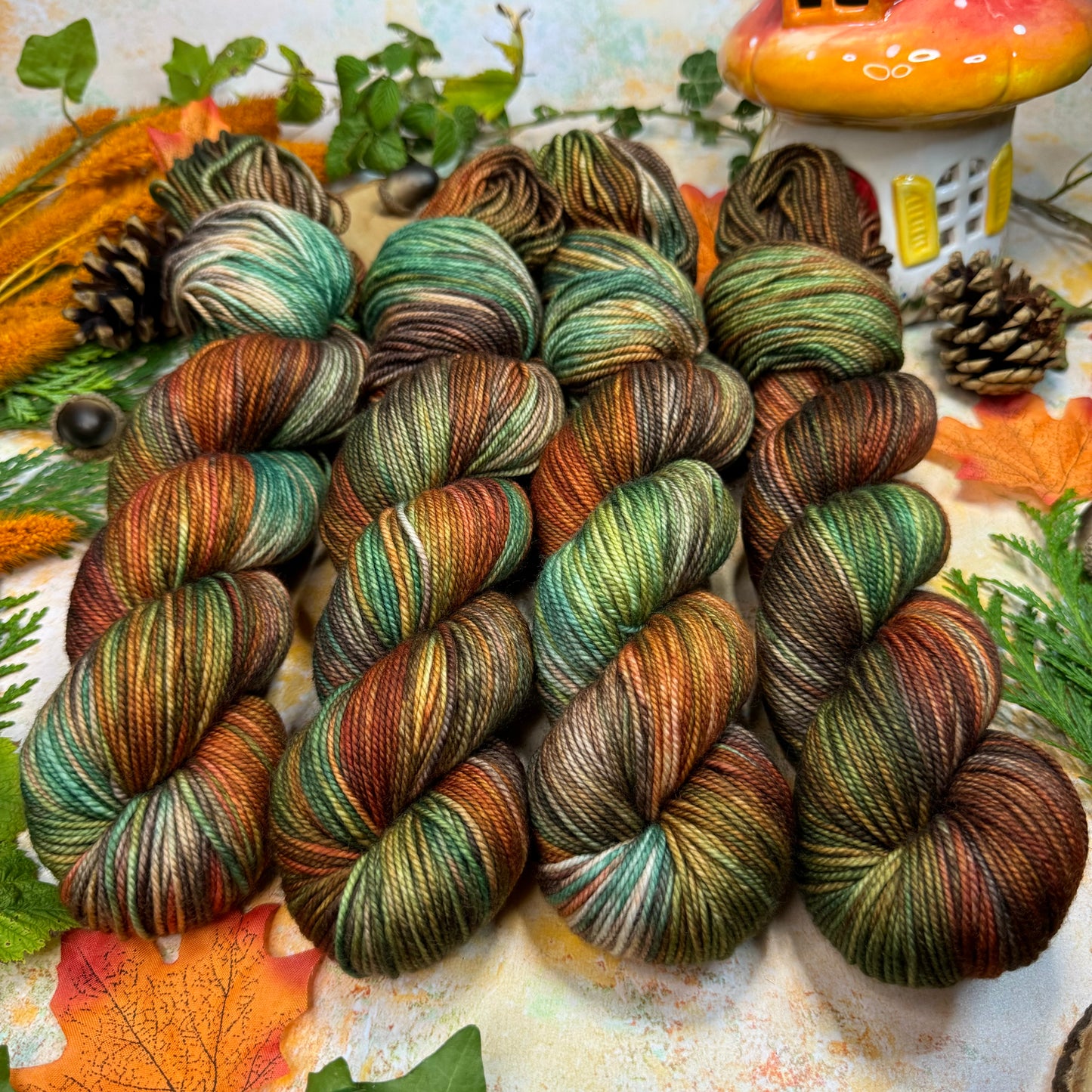 Faded Woodland - Yak Silk Fluff - Season of Magic Collection - Hand Dyed Yarn - Ready to Ship
