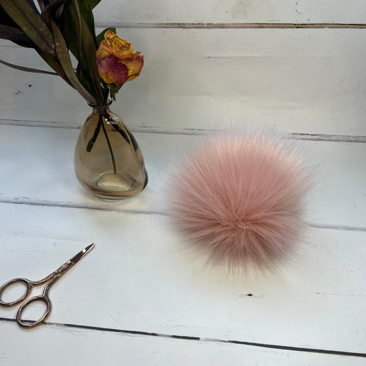 Fairy Pink coloured faux fur pom pom. Detachable option. Handmade