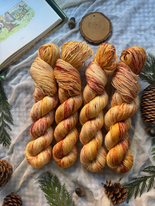 Silly Old Bear - BFL Silk DK - hand dyed yarn - Winnie the Pooh - Ready to Ship - NEW
