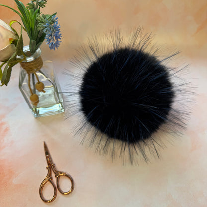 Juniper faux fur pom pom. Detachable option. Handmade - NEW