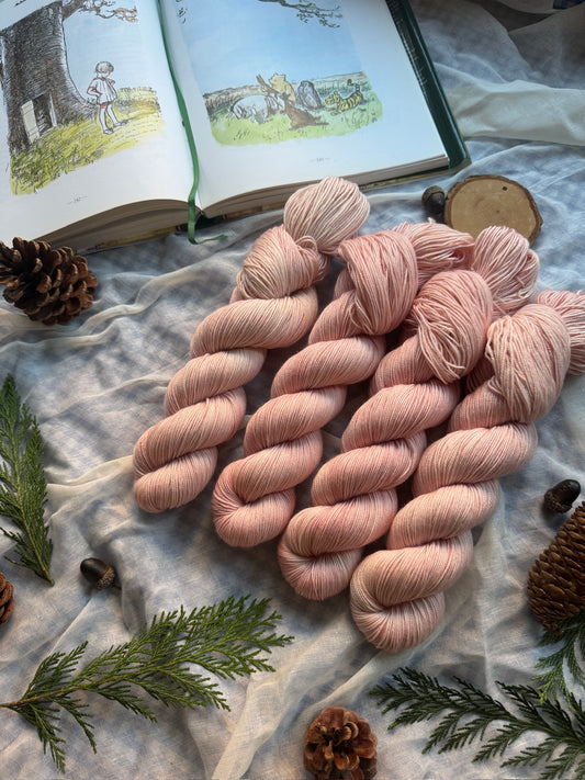 Trespassers Will - Gold Sparkle Sock - Winnie the Pooh - Hand dyed yarn - ready to ship - NEW