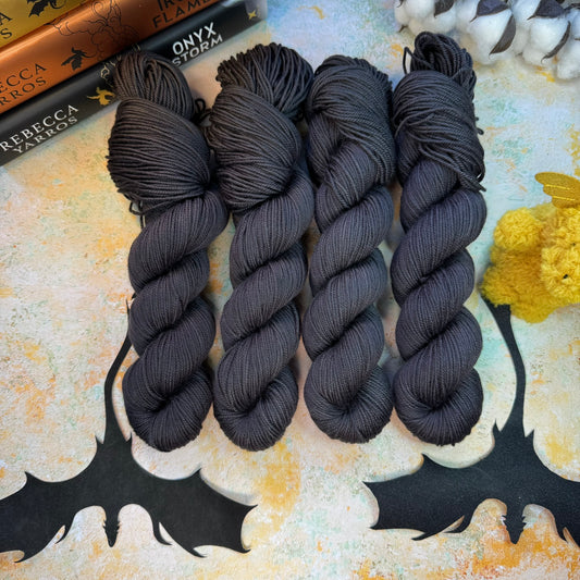 Black Morningstartail Cosy DK - Fourth Wing - Hand Dyed Yarn - NEW