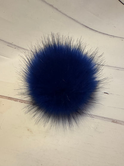 Royal Blue handmade faux fur pom pom