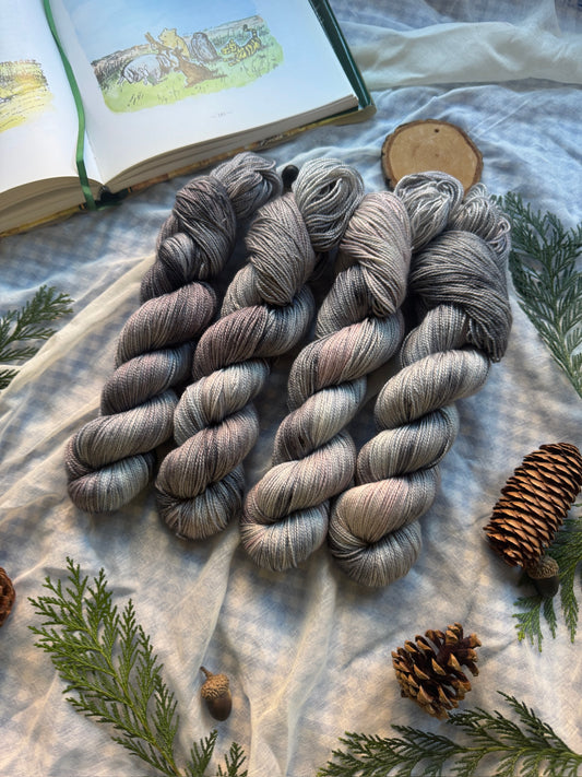 Eeyore - Silky 4 Ply - Winnie the Pooh - Hand dyed yarn - Ready to Ship - NEW