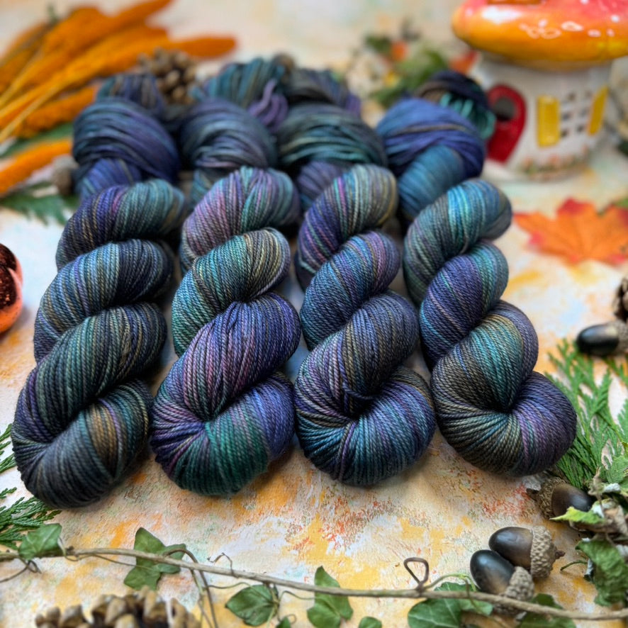 Autumn Evenings - Yak Silk Fluff - Season of Magic Collection - Hand Dyed Yarn - Ready to Ship