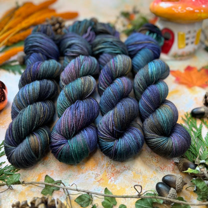 Autumn Evenings - Yak Silk Fluff - Season of Magic Collection - Hand Dyed Yarn - Ready to Ship