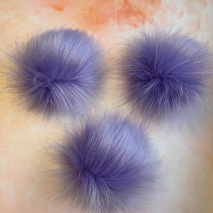 Hydrangea faux fur pom pom. Detachable option. Handmade - NEW