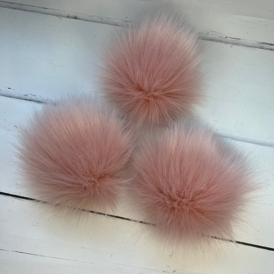 Fairy Pink coloured faux fur pom pom