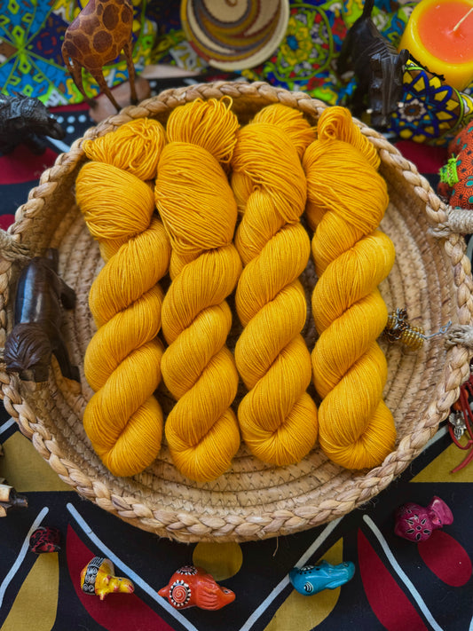 Mr Banana Beak! Gold Sparkle Sock - Lion King - Hand Dyed Yarn - NEW