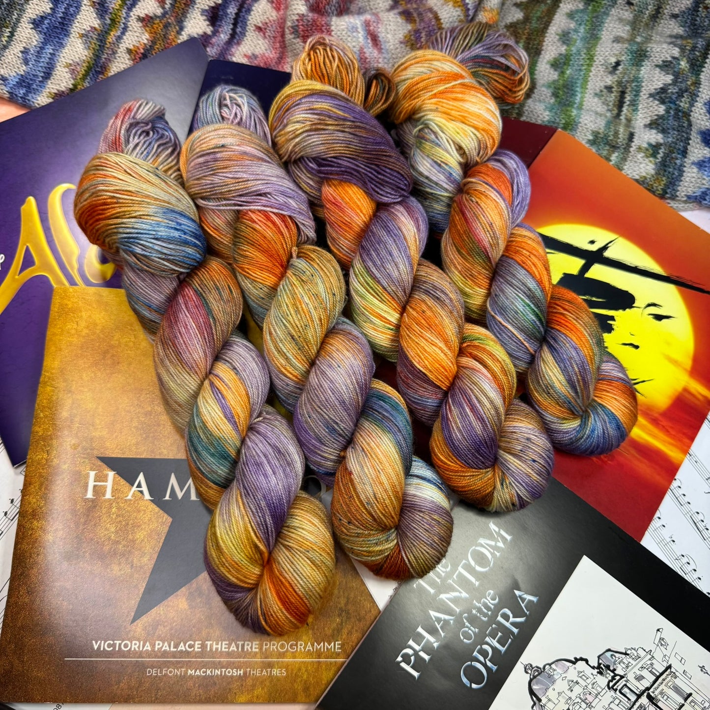 South Pacific - Gold Sparkle Sock - Musicals Collection - Hand Dyed Yarn