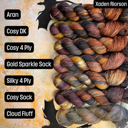 Xaden Riorson - Fourth Wing - Hand Dyed Yarn - DYED TO ORDER - 6-8 Weeks - NEW