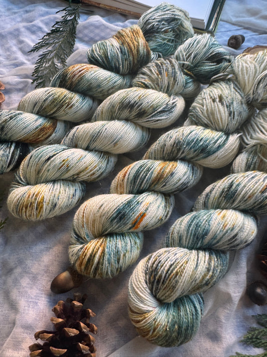 Christmas in the 100 Aker Wood - Silky 4 Ply - Winnie the Pooh - hand dyed yarn - Ready to ship - NEW