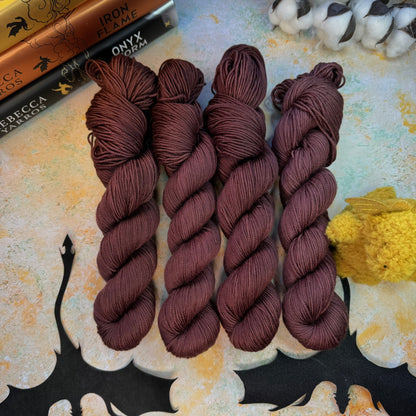 Brown Scorpiontail Gold Sparkle Sock - Fourth Wing - Hand Dyed Yarn - NEW