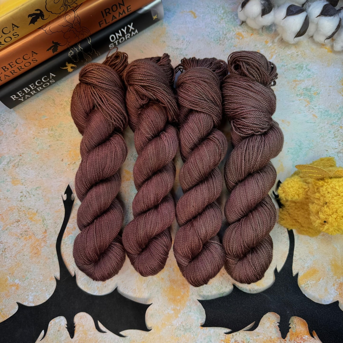Brown Scorpiontail Gold Sparkle Sock - Fourth Wing - Hand Dyed Yarn - NEW
