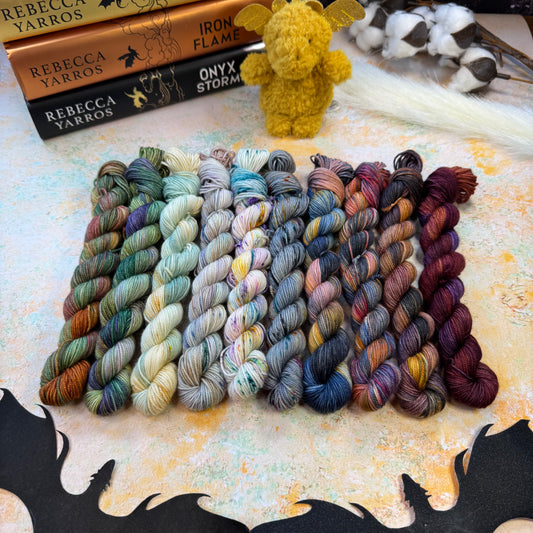 Fourth Wing collection Mini skein set - Hand Dyed Yarn - DYED TO ORDER - 6-8 Weeks - NEW