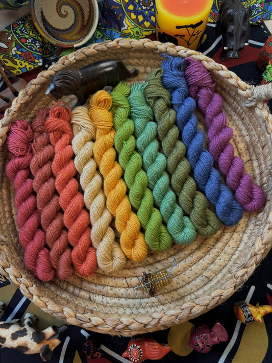 Lion King Silky 4 Ply Tonal Mini Skeins - Lion King - Hand Dyed Yarn - Ready to ship - NEW