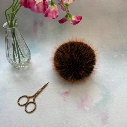 Red Panda handmade faux fur pom pom. Detachable option