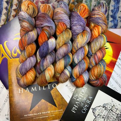 South Pacific - Gold Sparkle Sock - Musicals Collection - Hand Dyed Yarn