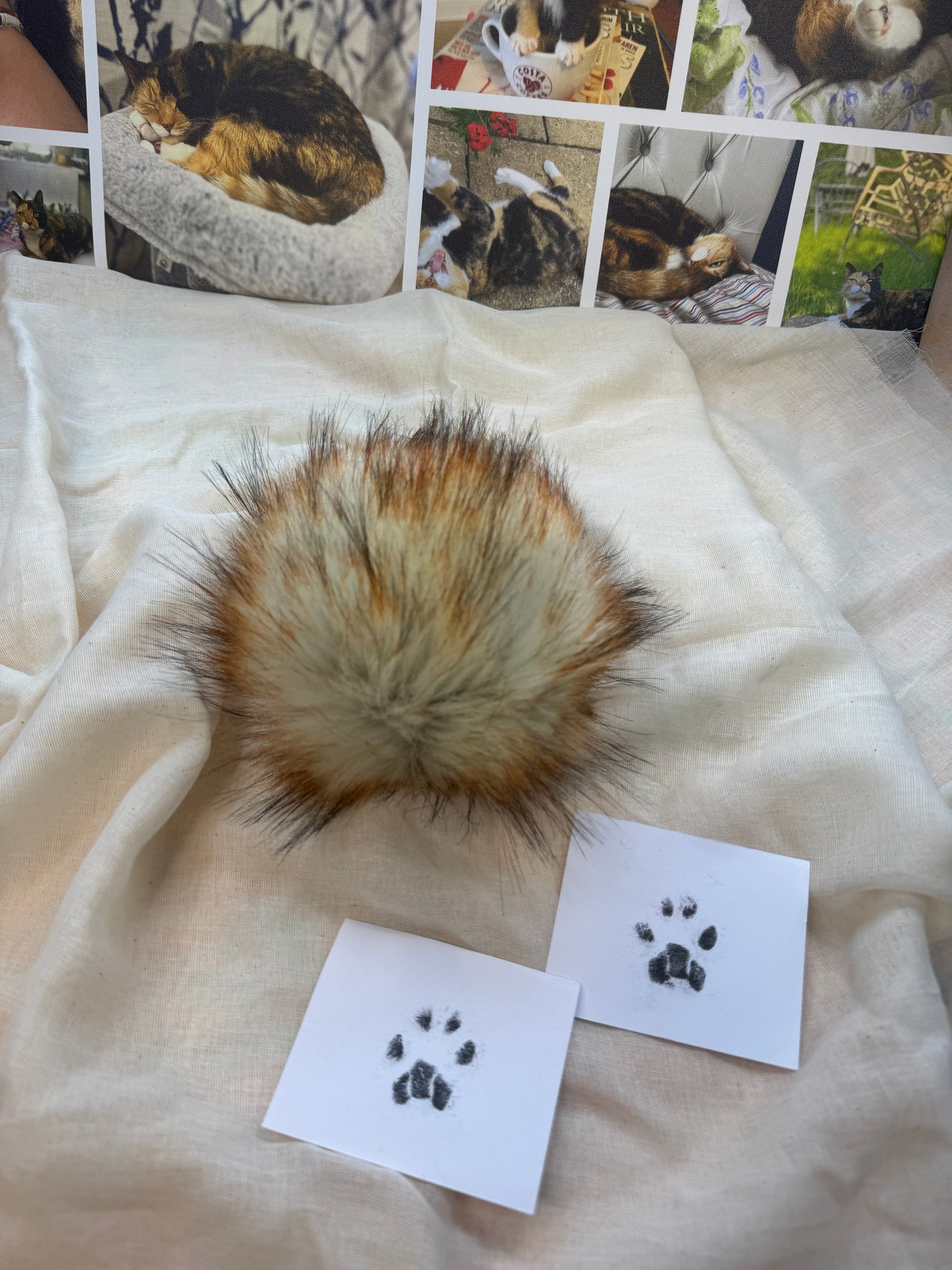 Stevie - Cats Collection - handmade faux fur pom pom - NEW