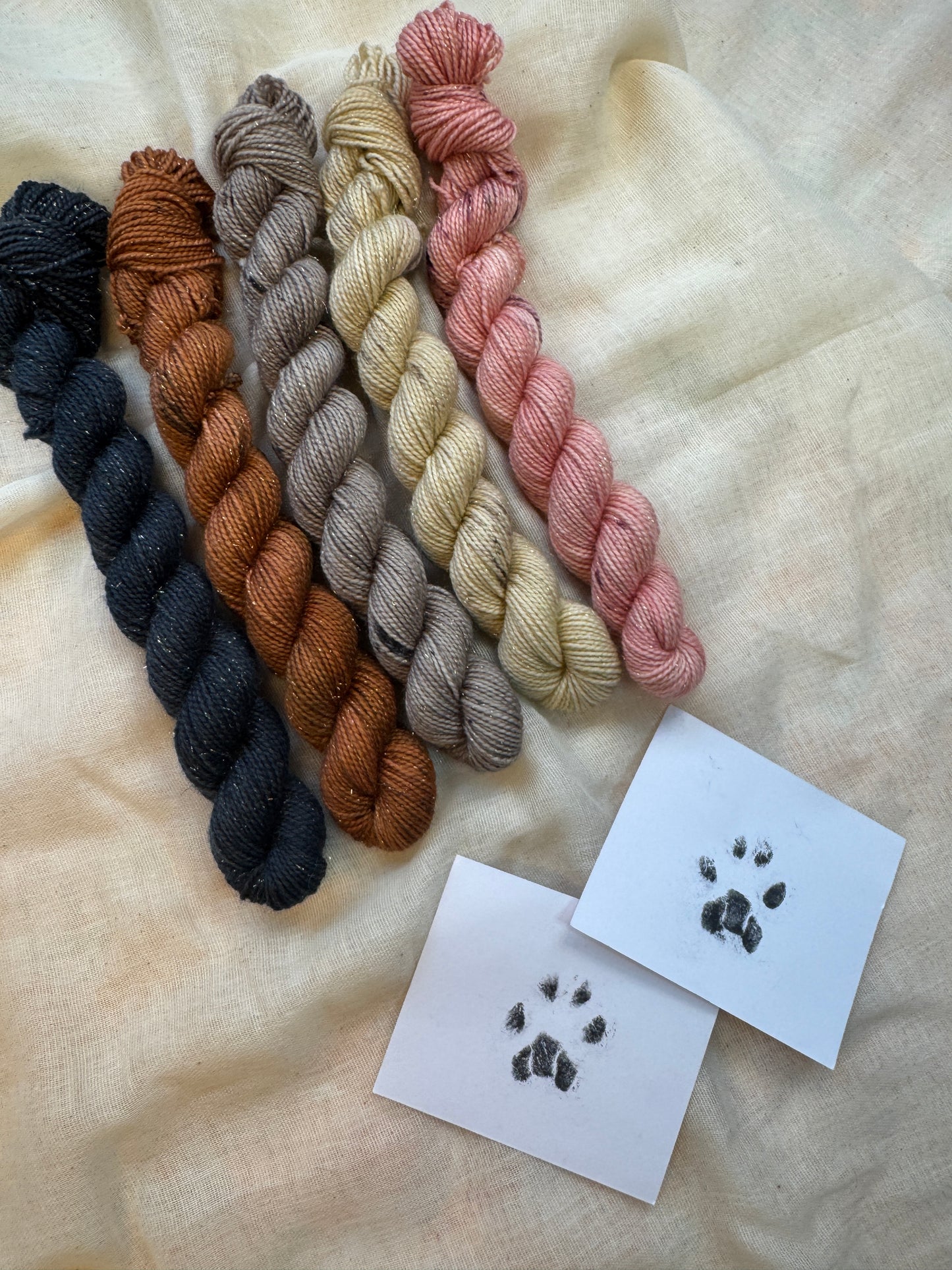 Cats collection tonal mini skeins - Hand Dyed Yarn - Dyed to Order delivery pre Christmas - NEW
