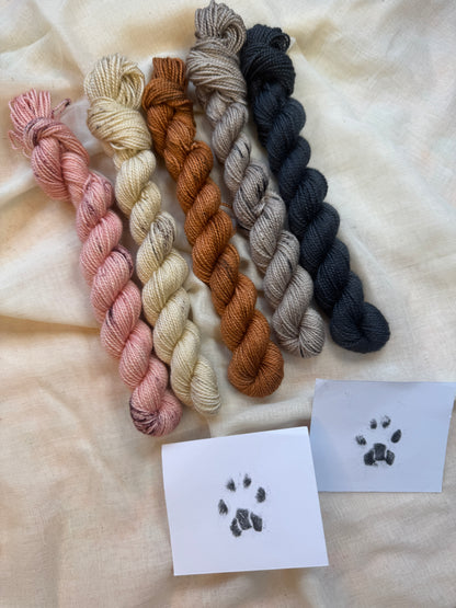 Cats collection tonal mini skeins - Hand Dyed Yarn - Dyed to Order delivery pre Christmas - NEW