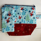 Christmas Mouse hand made cotton Project Bag with magnetic accessories case