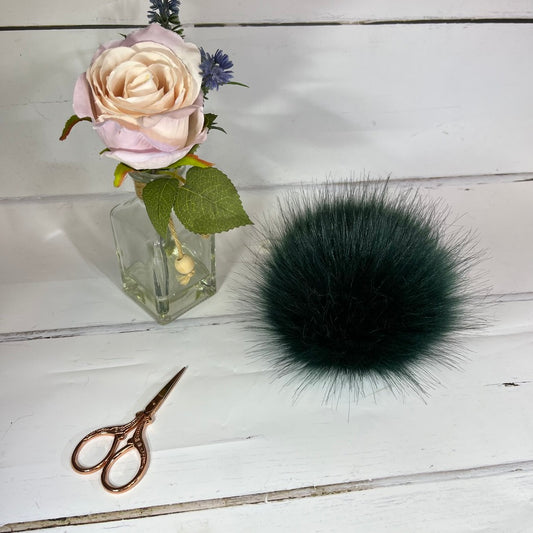 Pine Tree handmade faux fur pom pom. Detachable option. Handmade