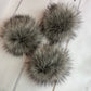 Raccoon handmade faux fur pom pom. Detachable option