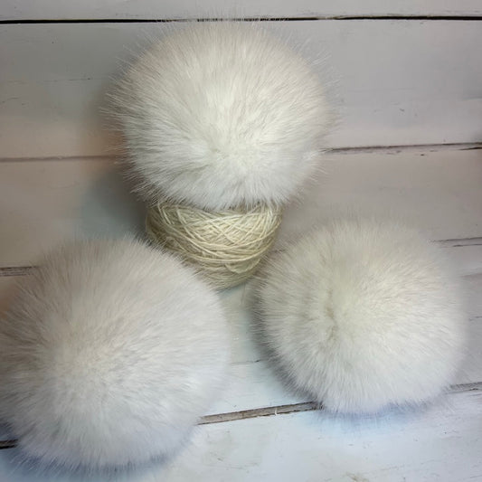 Snow White handmade faux fur pom pom