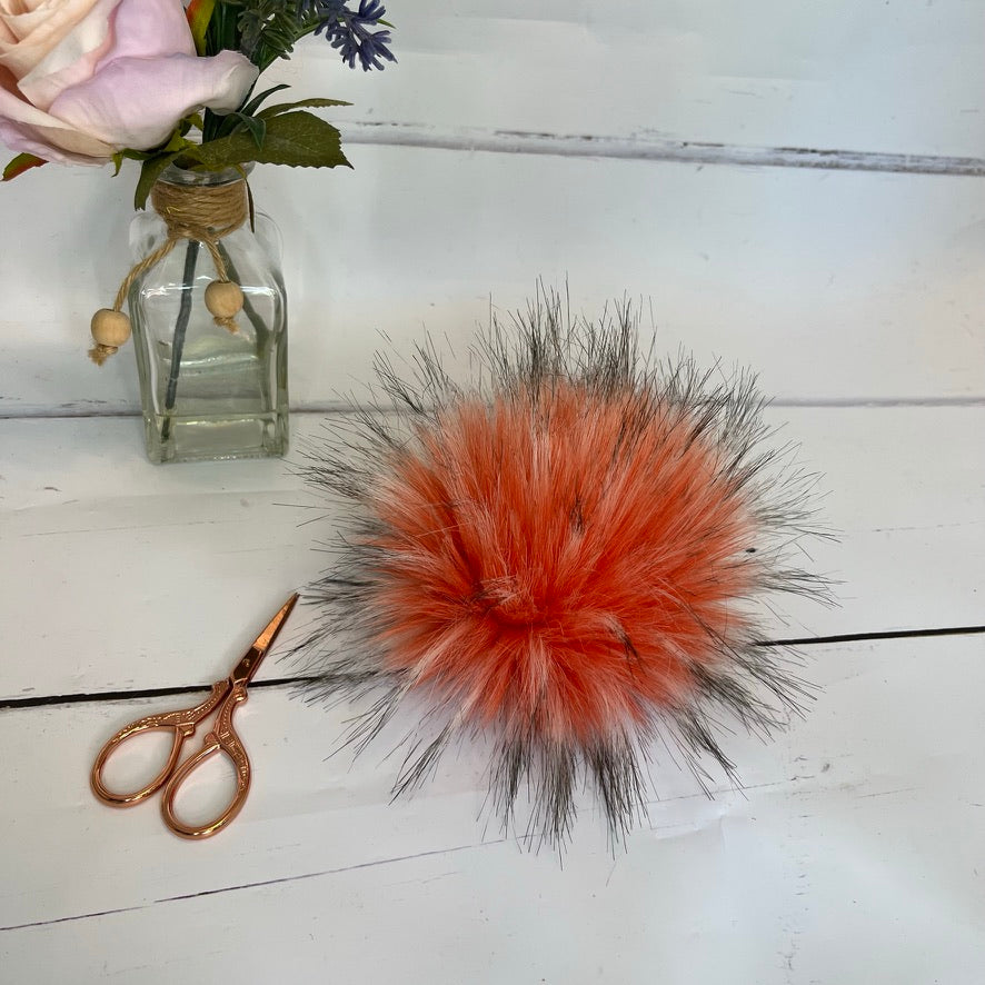 Nemo faux fur pom pom. Detachable option. Handmade